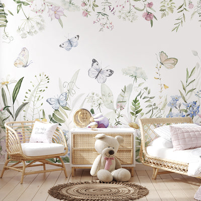 Wildflowers and Butterflies Wall Mural SM041