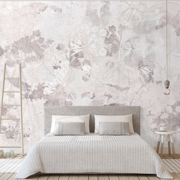 Gray & Pink Concrete Wall Mural CCM139 - CostaCover - Peel and stick Removable Wallpaper - abstract wallpaper - accent wallpaper - adhesive wallpaper