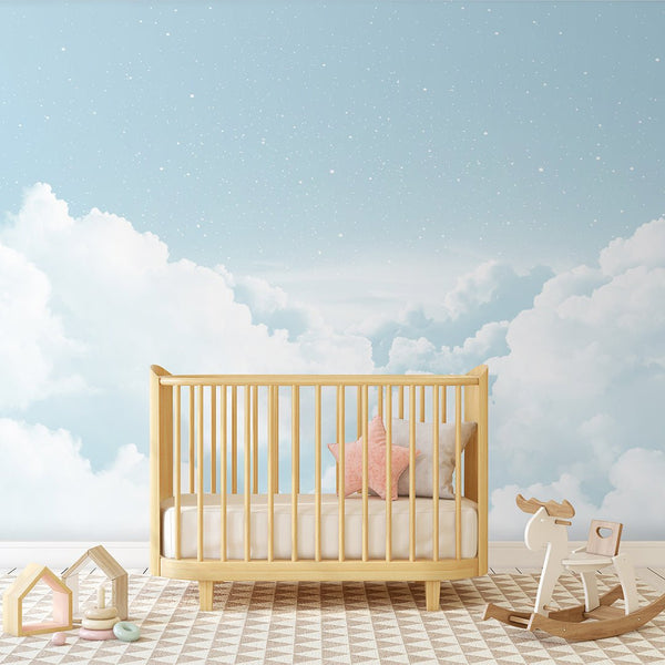 Blue Sky & 3D Clouds Wall Mural CCM142 - CostaCover - Peel and stick Removable Wallpaper - 3d wall murals - 3d wall painting - accent wallpaper