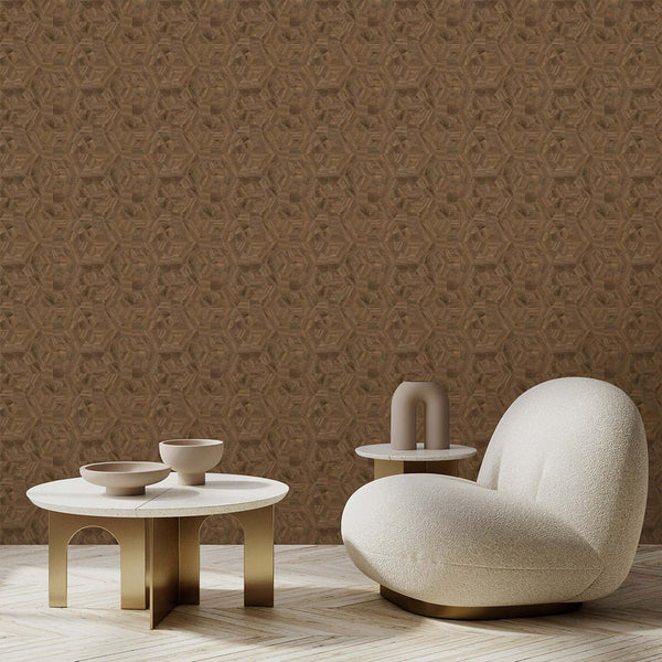 Wood Veneer Mosaic Wallpaper A017 - CostaCover - Peel and stick Removable Wallpaper - about walls - abstract wallpaper - accent wallpaper