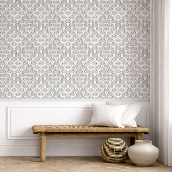 Gray Coastal Leaves Wallpaper L067