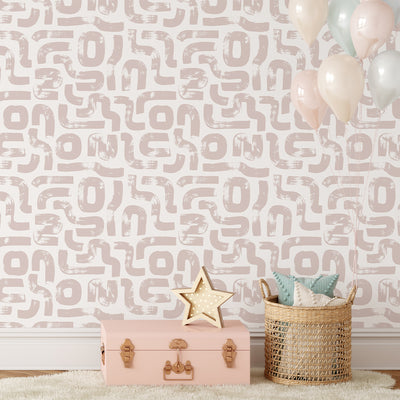 Blush Pink Lines Wallpaper CC290