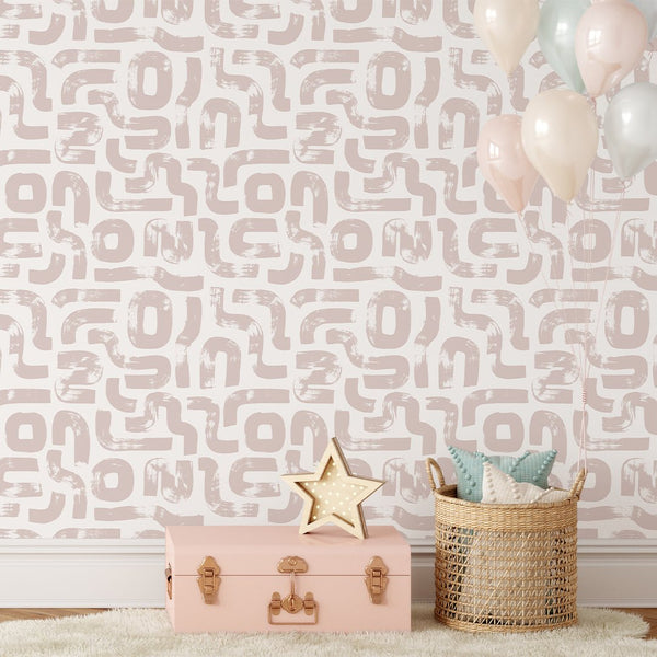 Blush Pink Lines Wallpaper CC290 - CostaCover - Peel and stick Removable Wallpaper - Abstract - Abstract Labyrinth Lines - abstract lines