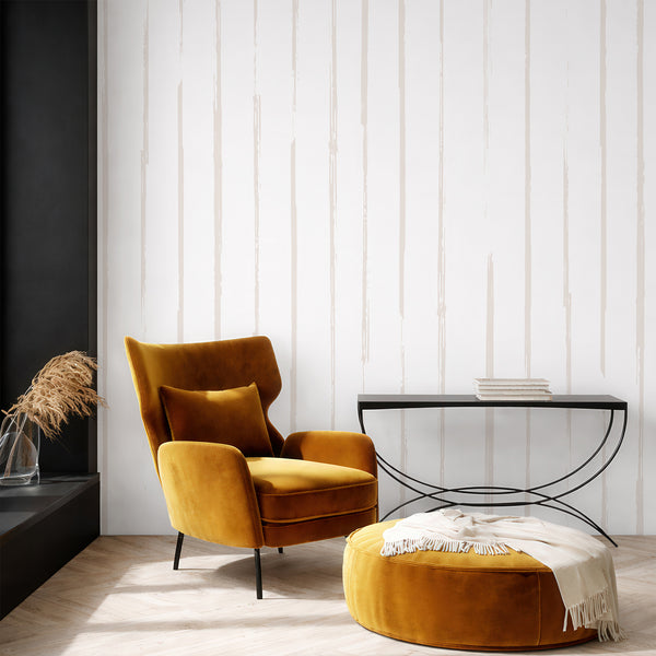 Neutral Beige Vertical Stripe Wall Mural AM197