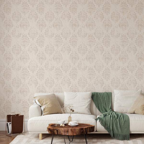 Neutral Damask Wallpaper W185