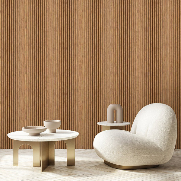 Wooden Oak Slat Panels Wallpaper A001 - CostaCover - Peel and stick Removable Wallpaper - about walls - abstract wall art - abstract wallpaper