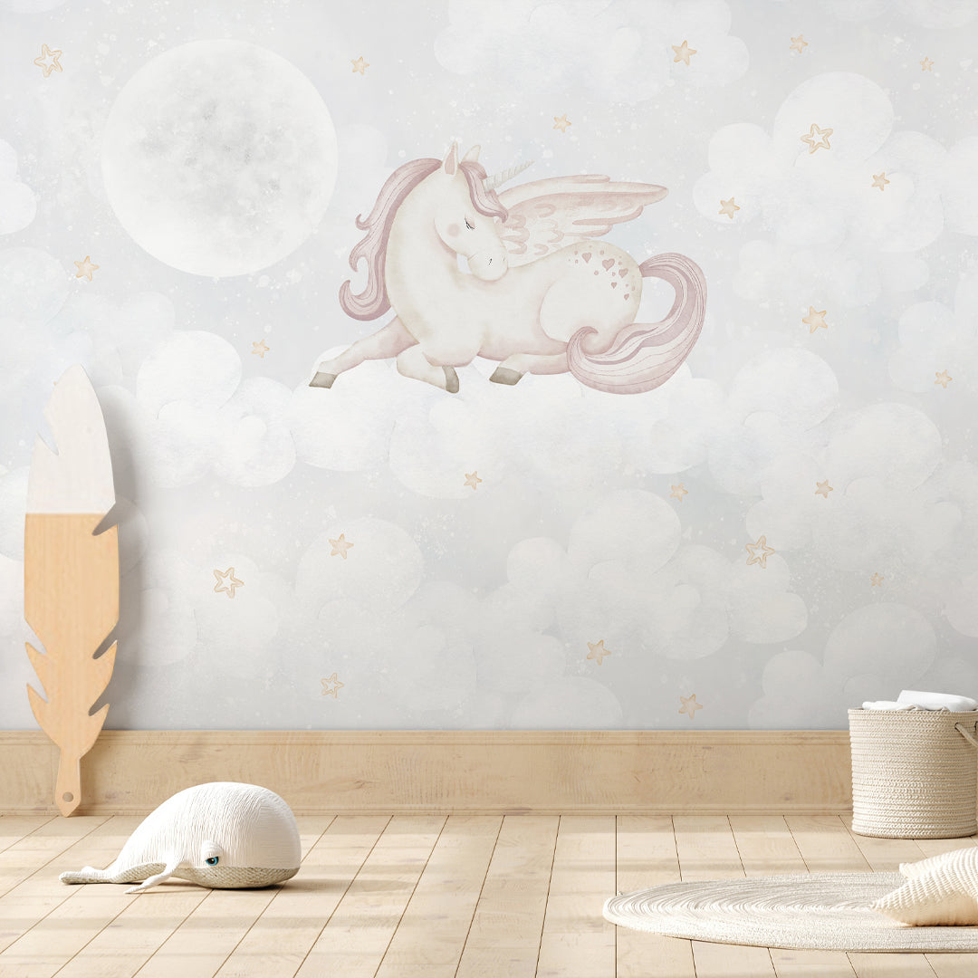 Dreaming Unicorn & Moon Wall Mural AM145