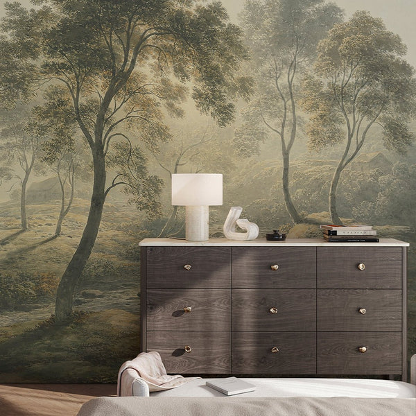 Rural Retro Landscape Wall Mural AM080 - CostaCover - Peel and stick Removable Wallpaper - about walls - abstract paint - abstract wall art