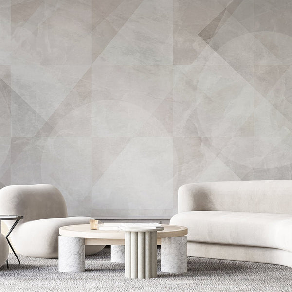 Beige Geometric Shapes Wall Mural AM019 - CostaCover - Peel and stick Removable Wallpaper - about walls - Abstract - abstract floral