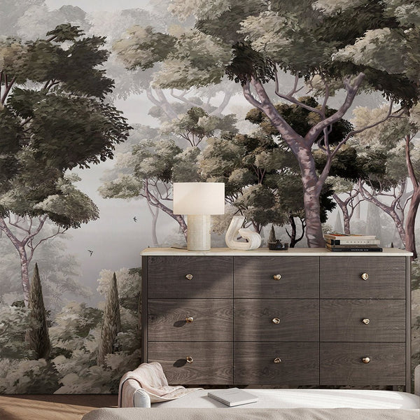 Vintage Landscape Wall Mural AM117 - CostaCover - Peel and stick Removable Wallpaper - abstract forest - abstract wallpaper - accent wallpaper