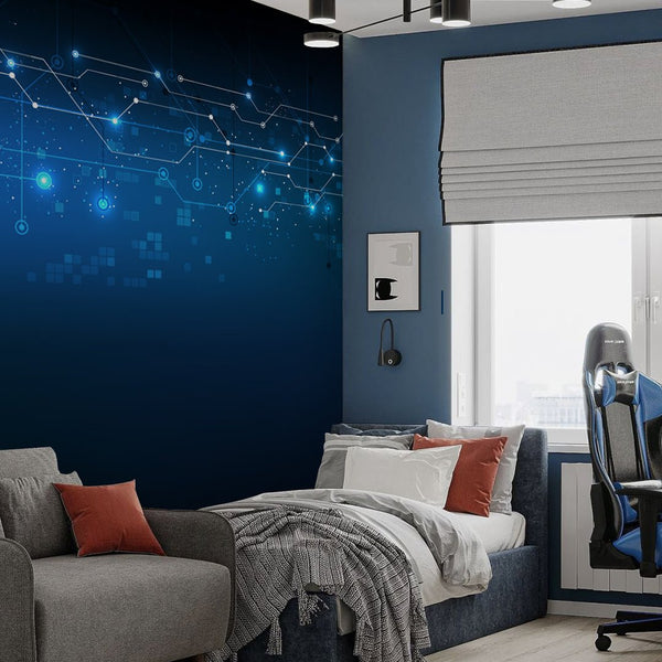 Digital Data Pattern Wall Mural WM099 - CostaCover - Peel and stick Removable Wallpaper - Abstract - abstract mural - abstract wall art