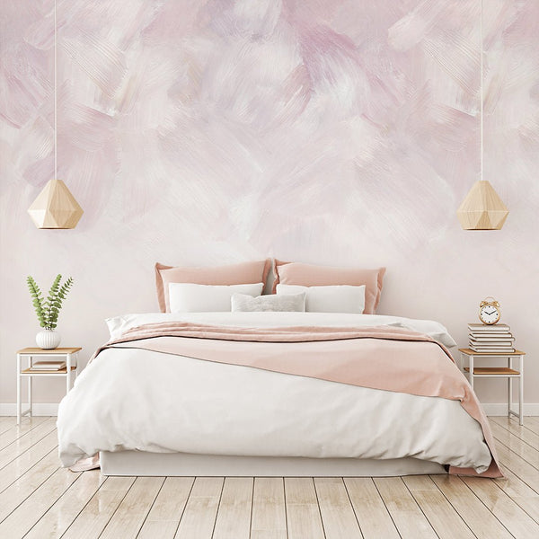 Pink Ombre Strokes Wall Mural WM103 - CostaCover - Peel and stick Removable Wallpaper - Abstract - abstract painting - abstract wall art