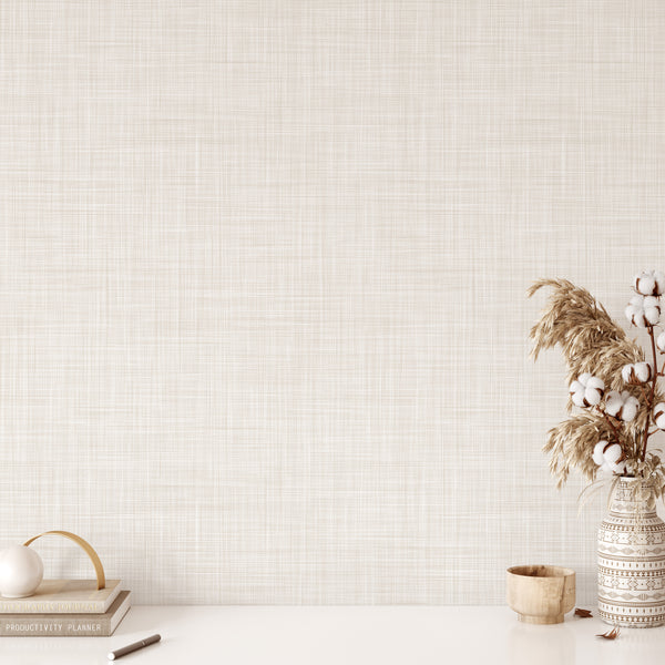 SaleCC340 Beige Linen Texture Wallpaper