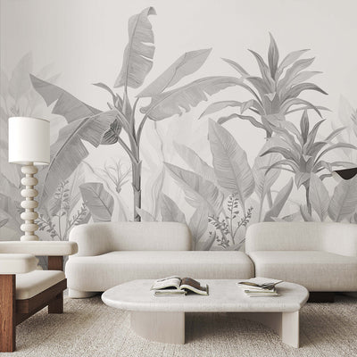 Black & White Palm Leaves Wall Mural CCM193