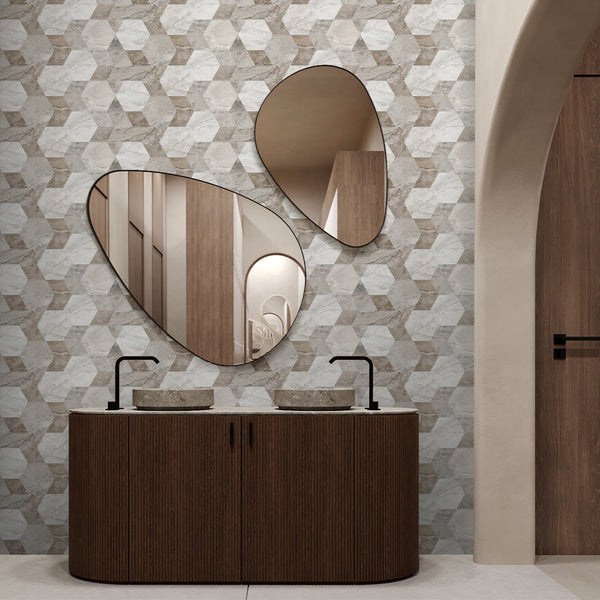 Marble Honeycomb Mosaic Wallpaper A021