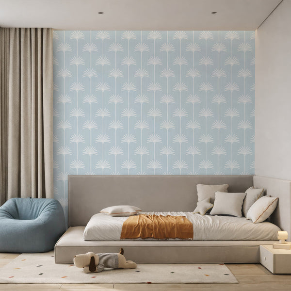Light Blue Palm Tree Wallpaper L010