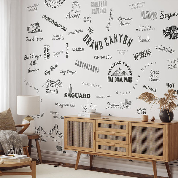 National Parks Wall Mural WM100 - CostaCover - Peel and stick Removable Wallpaper - 63 national parks - abstract wallpaper - accent wallpaper