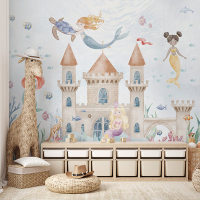 Mermaids and Castle Wall Mural SM065