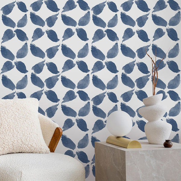 Blue Flower Petals Wallpaper CC349 - CostaCover - Peel and stick Removable Wallpaper - Abstract - abstract floral - abstract mural