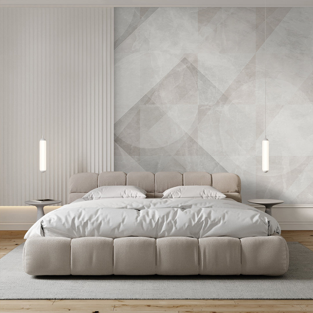 Beige Geometric Shapes Wall Mural AM019