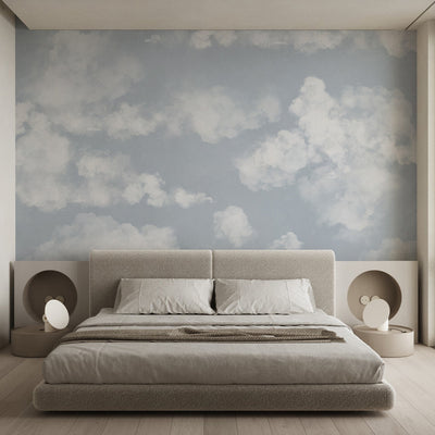 Pastel Blue Sky & Clouds Wall Mural AM020