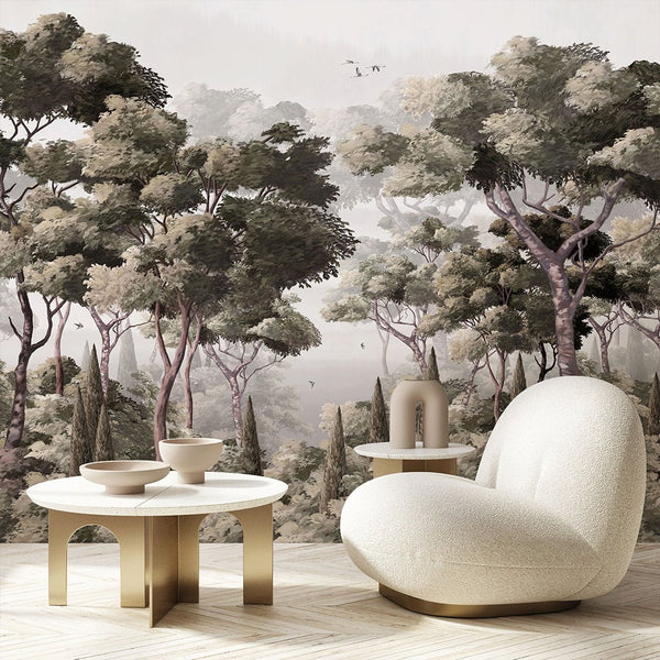 Vintage Landscape Wall Mural AM117 - CostaCover - Peel and stick Removable Wallpaper - abstract forest - abstract wallpaper - accent wallpaper