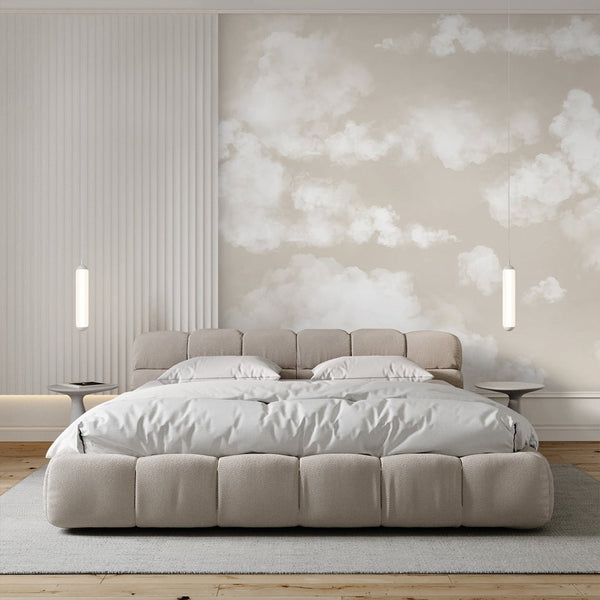Beige Sky & Clouds Wall Mural AM021 - CostaCover - Peel and stick Removable Wallpaper - about walls - abstract wallpaper - accent wallpaper