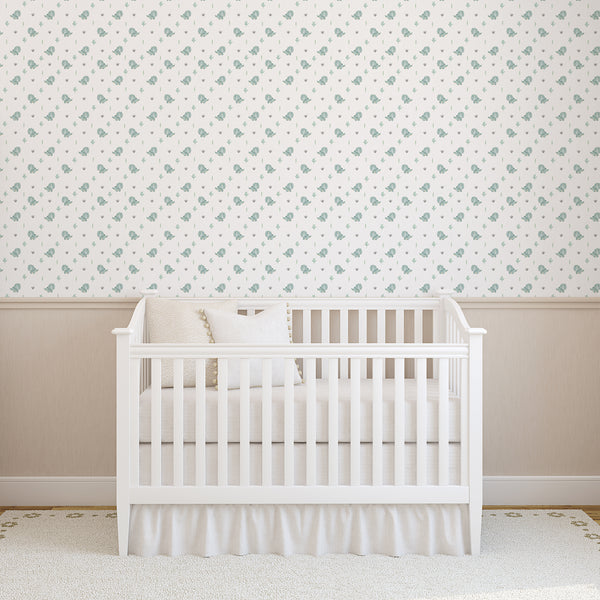 Green Dinosaur Nursery Wallpaper L143