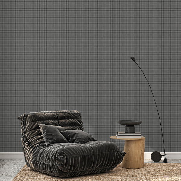 Gray Plaid Wallpaper S139
