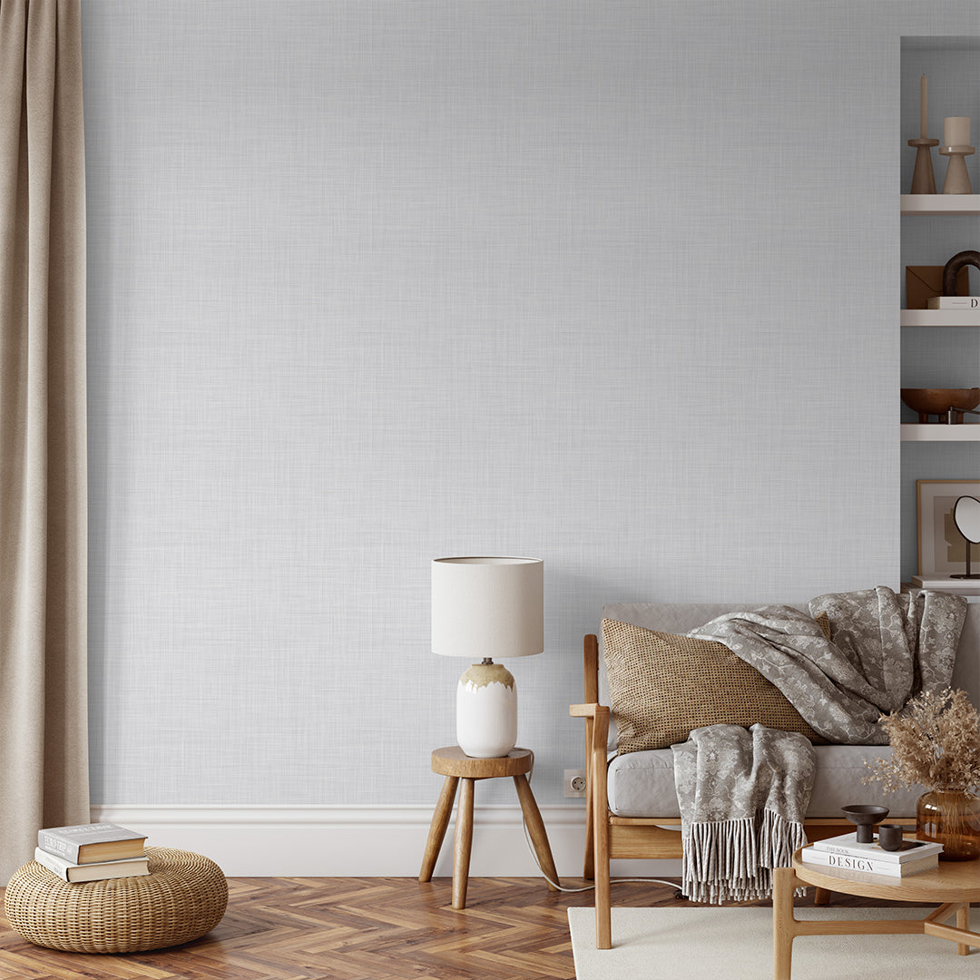 Gray Linen Texture Wallpaper CC341