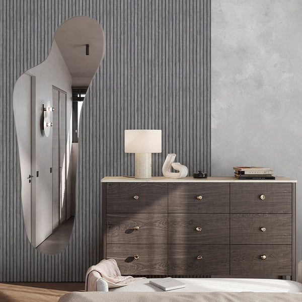 Wooden Gray Oak Slat Panels Wallpaper A003 - CostaCover - Peel and stick Removable Wallpaper - abstract wallpaper - accent wallpaper - adhesive wallpaper