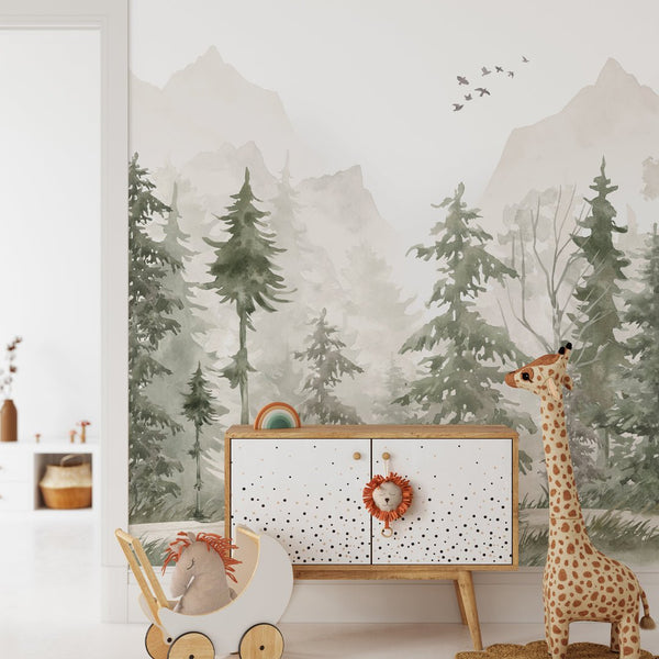 Mystic Woodland Wall Mural WM048 - CostaCover - Peel and stick Removable Wallpaper - abstract wallpaper - accent wallpaper - adhesive wallpaper