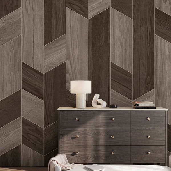 Brown Beige Wooden Shapes Wall Mural AM104 - CostaCover - Peel and stick Removable Wallpaper - about walls - Abstract - abstract lines