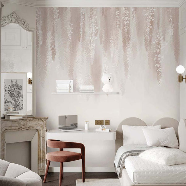 Hanging Flowers Art Wall Mural SM003 - CostaCover - Peel and stick Removable Wallpaper - abstract floral - abstract wall art - abstract wallpaper