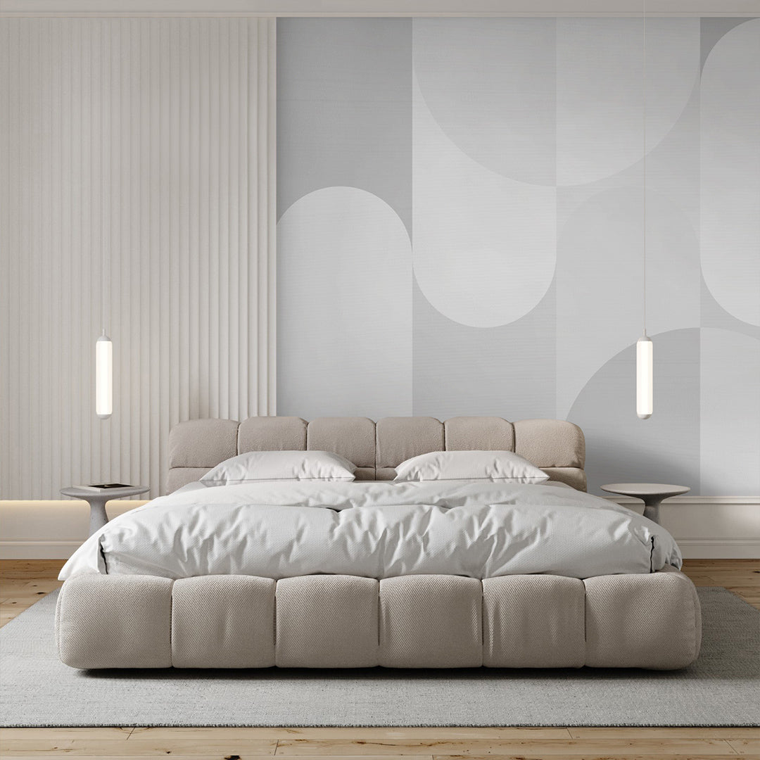 Abstract Light Gray Arches Wall Mural AM063