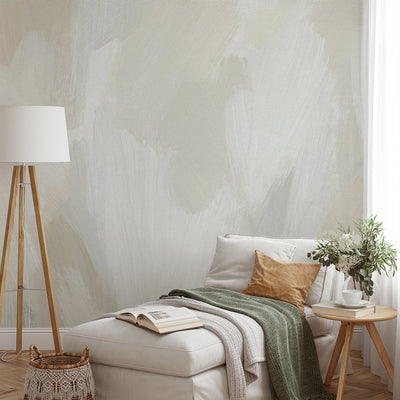 Olive Beige Brush Strokes Wall Mural CCM189