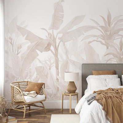 Beige Palm Leaves Wall Mural CCM194