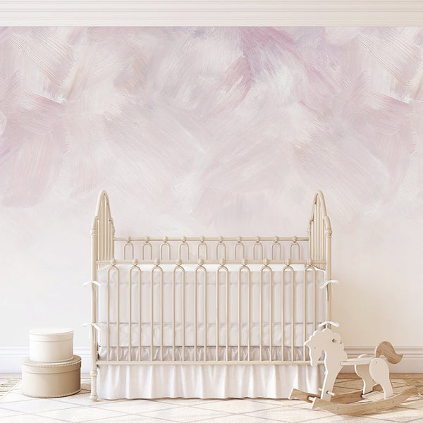 Pink Ombre Strokes Wall Mural WM103 - CostaCover - Peel and stick Removable Wallpaper - Abstract - abstract painting - abstract wall art