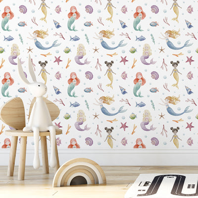 Cute Tiny Mermaids Wallpaper S091