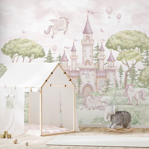 Woodland Magic Kingdom Wall Mural AM147 - CostaCover-Peel and stick Removable Wallpaper-accent wallpaper-adhesive wallpaper-baby bedroom
