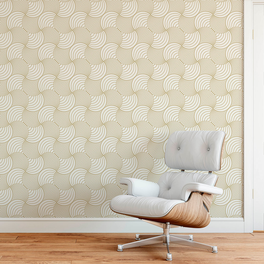 Abstract Beige Stripes Wallpaper CC157