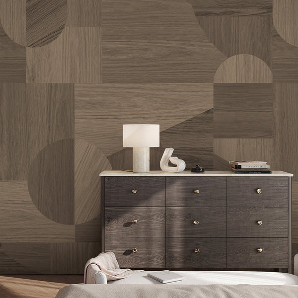 Walnut Wood Texture Wall Mural AM095 - CostaCover - Peel and stick Removable Wallpaper - about walls - Abstract - abstract lines