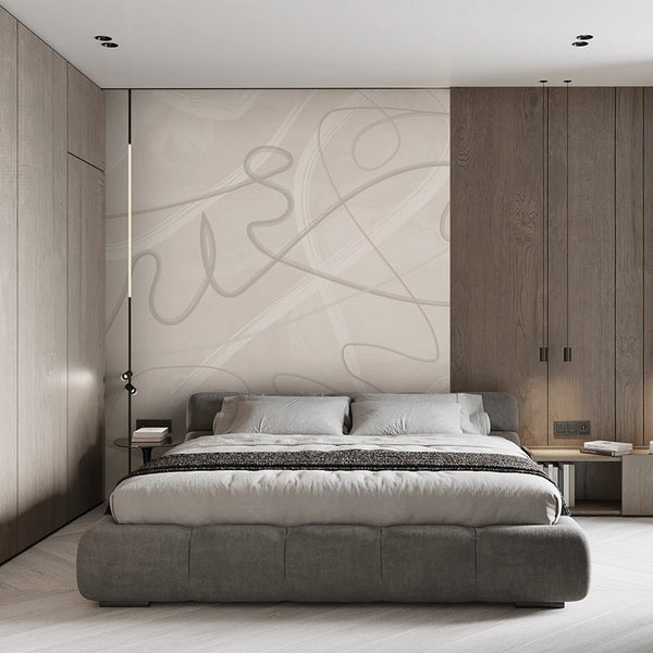 Nude Lines Wall Mural AM005 - CostaCover - Peel and stick Removable Wallpaper - about walls - Abstract - Abstract Labyrinth Lines
