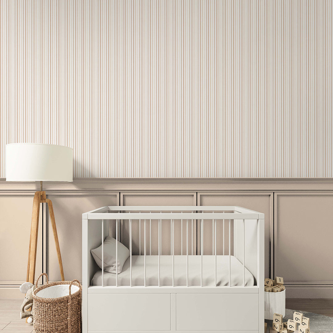 Pastel Peach Stripes Wallpaper S004