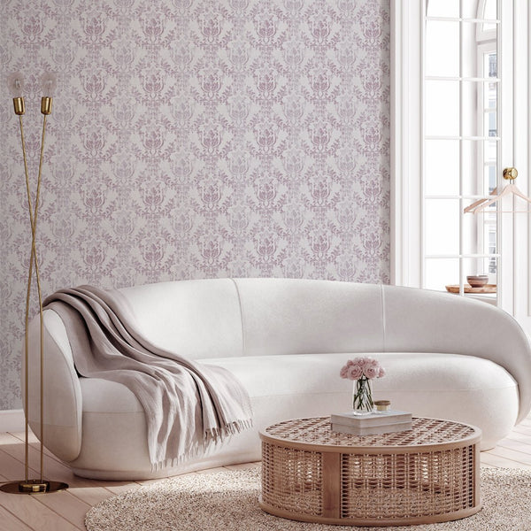 Pink Rococo Wallpaper W101 - CostaCover - Peel and stick Removable Wallpaper - abstract wall art - abstract wallpaper - accent wallpaper