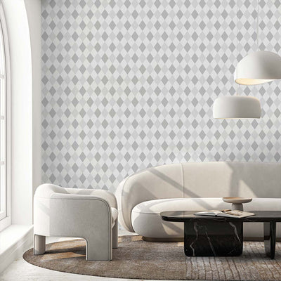 Two Color Gray Rhombus Wallpaper S024