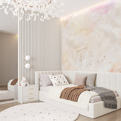 Peach Beige Music Instruments Wall Mural SM103