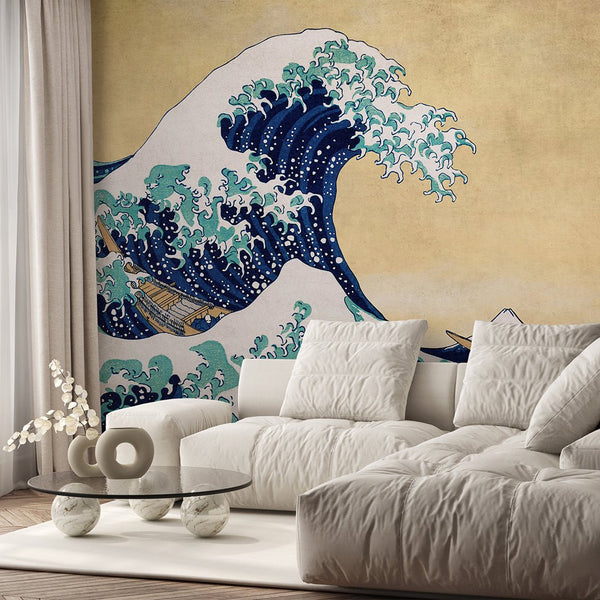 Vintage Japanese Wave Wall Mural AM163 - CostaCover-Peel and stick Removable Wallpaper-accent wallpaper-adhesive wallpaper-bathroom wallpaper