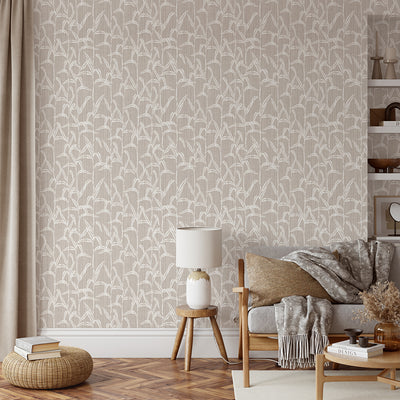 Neutral Beige Bamboo Wallpaper CC357