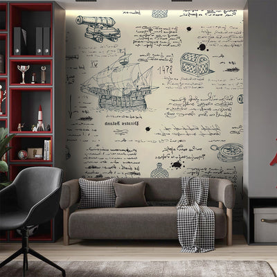 Maritime Sketch Wall Mural AM166